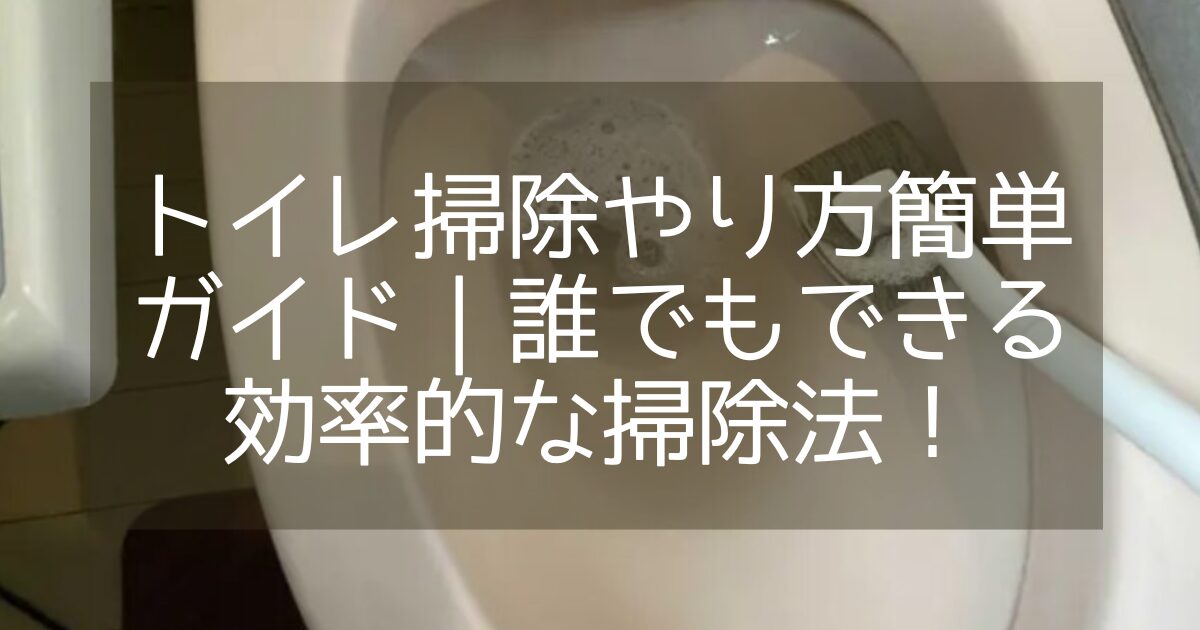 簡単なトイレ掃除やり方